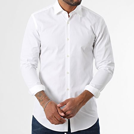 HUGO - Camisa de manga larga Jenno Slim 50289499 Blanco