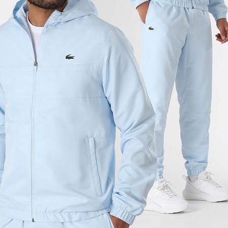 Lacoste - Chándal con logo bordado de cocodrilo azul claro