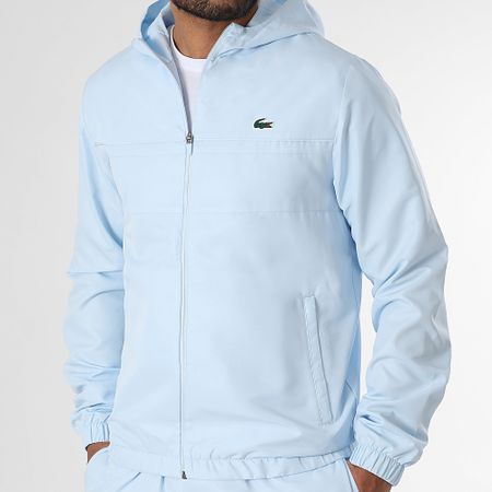 Lacoste - Chándal con logo bordado de cocodrilo azul claro