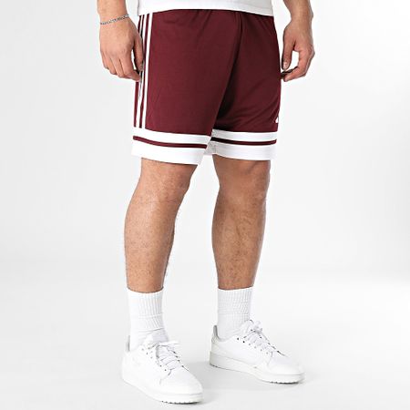 Adidas Performance - Squa25 Pantalones cortos de chándal con banda JC8677 Burdeos