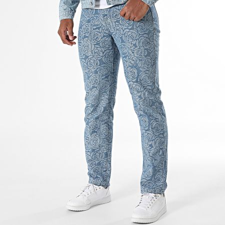 John H - Conjunto de chaqueta vaquera azul y vaqueros