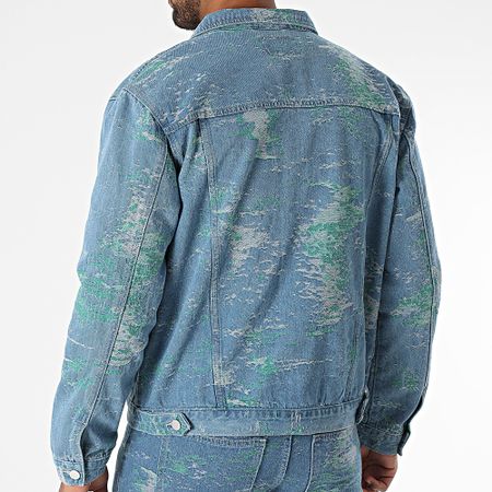John H - Conjunto de chaqueta vaquera azul y vaqueros