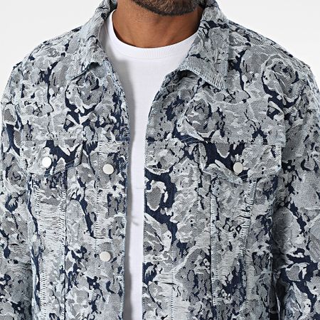 John H - Conjunto de chaqueta vaquera azul y vaqueros