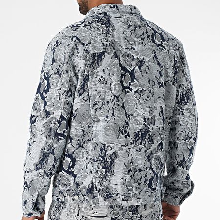 John H - Conjunto de chaqueta vaquera azul y vaqueros