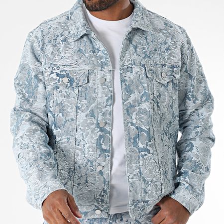 John H - Conjunto de vaquero y chaqueta vaquera azul