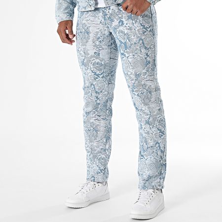 John H - Conjunto de vaquero y chaqueta vaquera azul