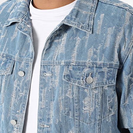 John H - Conjunto de chaqueta vaquera azul y vaqueros