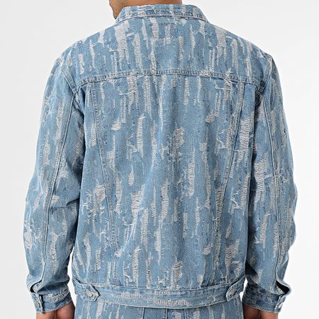 John H - Conjunto de chaqueta vaquera azul y vaqueros