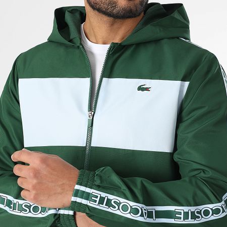 Lacoste - Chándal verde oscuro con logo de cocodrilo