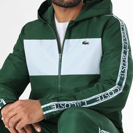 Lacoste - Chándal verde oscuro con logo de cocodrilo