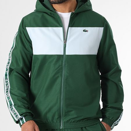 Lacoste - Chándal verde oscuro con logo de cocodrilo