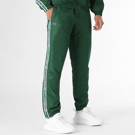 Lacoste - Chándal verde oscuro con logo de cocodrilo