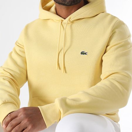 Lacoste - Sudadera con capucha y logo bordado Cocodrilo Classic Fit Amarillo