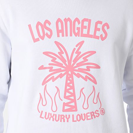 Luxury Lovers - Palm LA Sudadera cuello redondo Rosa Blanco