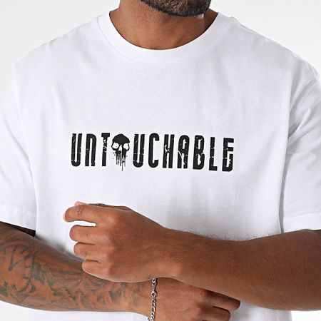 Mac Tyer Untouchable - Oversize Painted Skull Tee Shirt Blanco