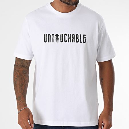 Mac Tyer Untouchable - Oversize Painted Skull Tee Shirt Blanco