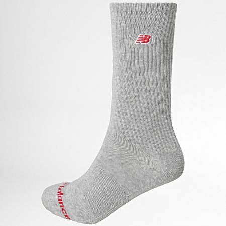 New Balance - Lote de 3 pares de calcetines LAS51263 Beige Rojo Brezo Gris
