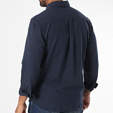 Jack And Jones - Camisa de verano de manga larga azul marino