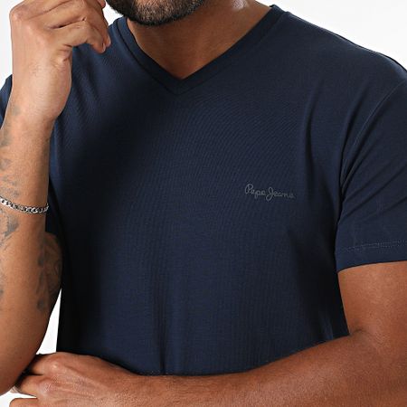 Pepe Jeans - Tee Shirt Slim V-Neck Original Basic PM505999 Azul Marino