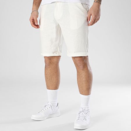 Blend - Pantalones cortos chinos de lino 20717870 Blanco