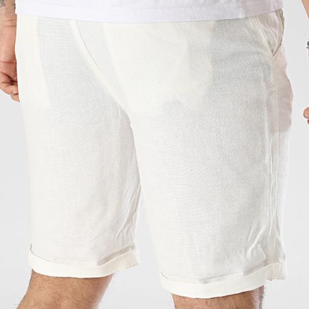 Blend - Pantalones cortos chinos de lino 20717870 Blanco