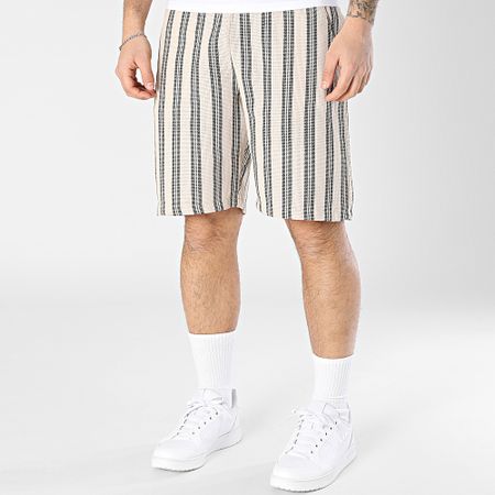 Blend - Pantalones cortos a rayas calados 20717971 Beige Negro