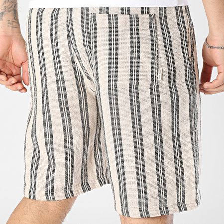 Blend - Pantalones cortos a rayas calados 20717971 Beige Negro