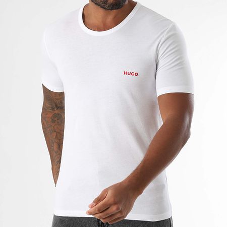 HUGO - Lote de 3 camisetas 50532811 Blanco Gris Rojo