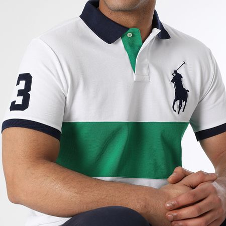 Polo Ralph Lauren - Polo personalizado Slim Fit Original Player Blanco Verde Azul Marino