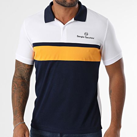 Sergio Tacchini - Polo de manga corta Elfetta 41029 Blanco Azul Marino Naranja
