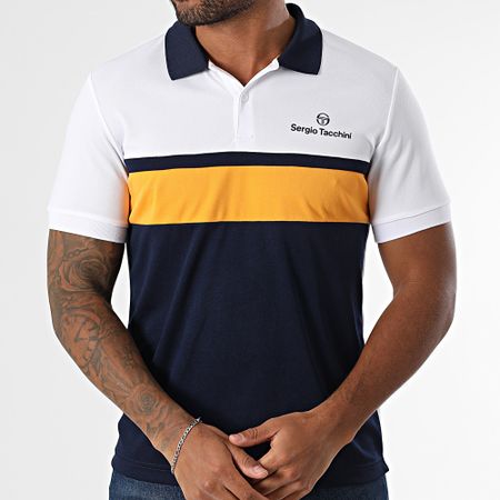 Sergio Tacchini - Polo de manga corta Elfetta 41029 Blanco Azul Marino Naranja