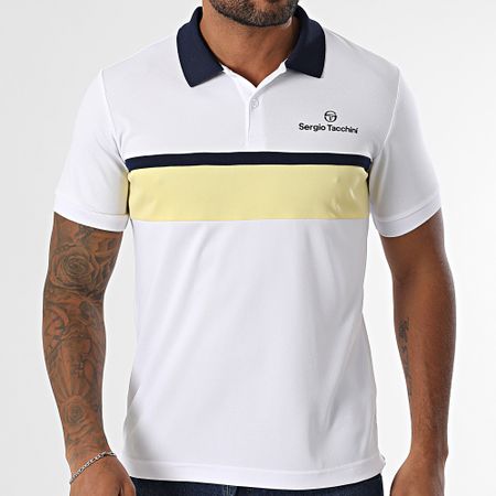 Sergio Tacchini - Polo de manga corta Elfetta 41029 Blanco Amarillo Azul Marino