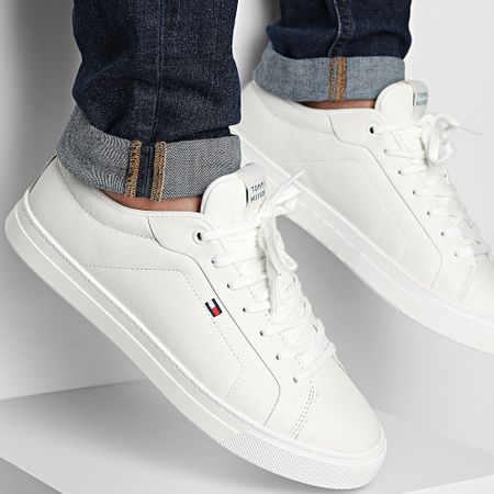 Tommy Hilfiger - Zapatillas Icon Court Pinperf Piel 5483 Crudo