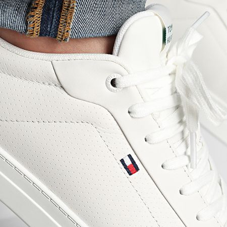 Tommy Hilfiger - Zapatillas Icon Court Pinperf Piel 5483 Crudo