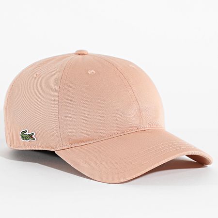 Lacoste - Gorra con logotipo lateral bordado de cocodrilo salmón