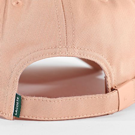 Lacoste - Gorra con logotipo lateral bordado de cocodrilo salmón