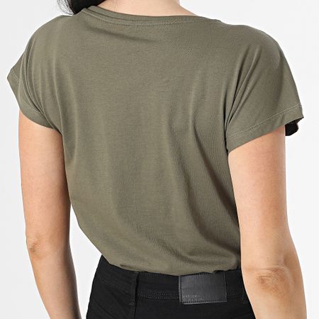 Only - Camiseta de mujer Winnie Life con cuello en V Verde caqui