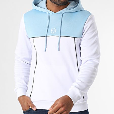 Sergio Tacchini - Deriva 41016 Sudadera con capucha Blanco Azul claro