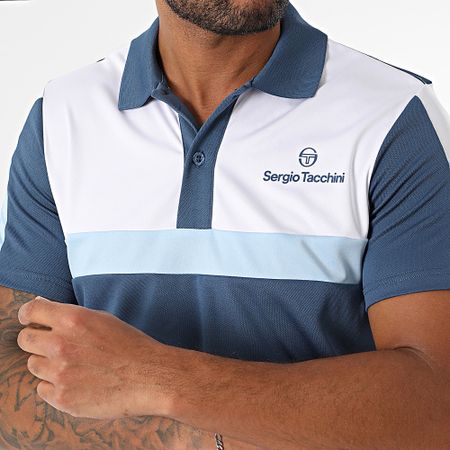Sergio Tacchini - Alata Blanco Azul Marino Polo Manga Corta Pantalón Corto Conjunto Jogging