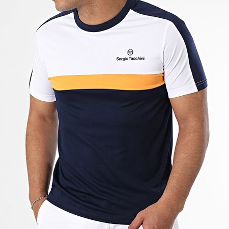 Sergio Tacchini - Alata Denso 41051 41124 Azul Blanco Naranja Camiseta Y Pantalones De Jogging Set