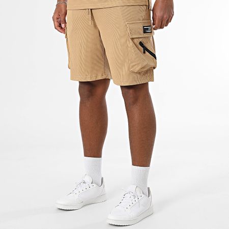 MTX - Conjunto de camiseta camel y pantalón corto cargo 961
