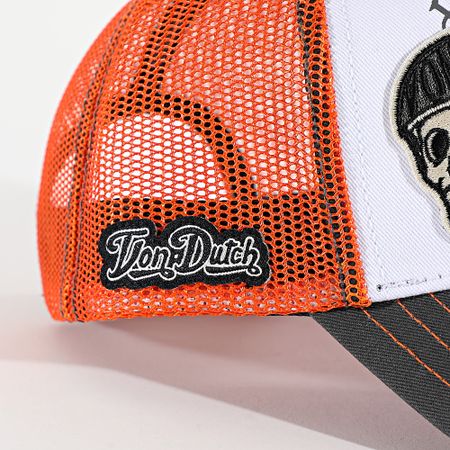 Von Dutch - Trucker Cap Parches 06 Blanco Naranja Carbón Gris