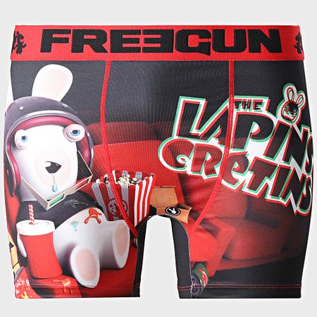 Freegun - Calzoncillos Lapins Crétins Negro Rojo