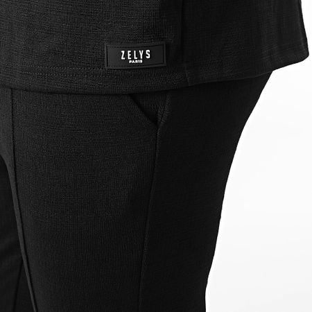 Zelys Paris - Conjunto de camisa de manga corta y pantalón Udo Negro