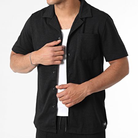 Zelys Paris - Conjunto de camisa de manga corta y pantalón Udo Negro