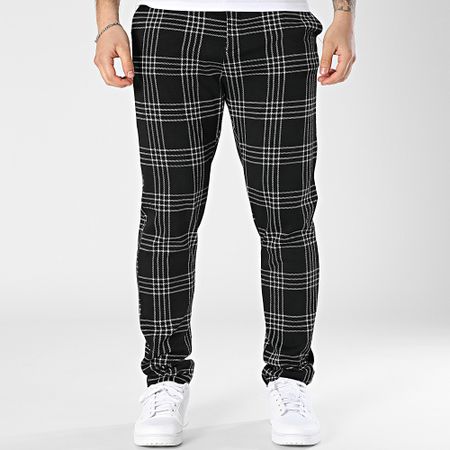 John H - 119 Negro Blanco Skinny Carréaux Pantalones