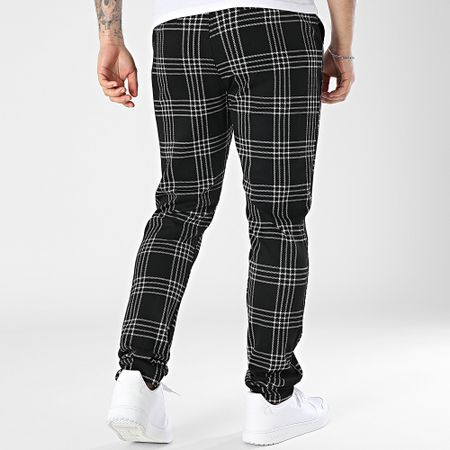 John H - 119 Negro Blanco Skinny Carréaux Pantalones