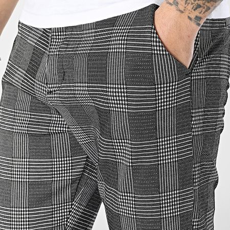John H - 121 Negro Blanco Skinny Carréaux Pantalones