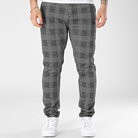 John H - 121 Negro Blanco Skinny Carréaux Pantalones
