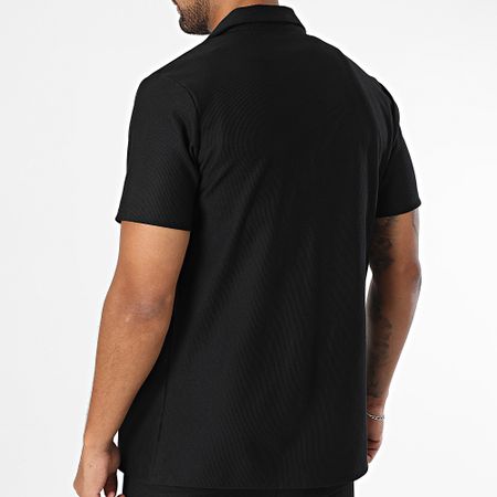 John H - Conjunto de camisa de manga corta y pantalón 342 Negro